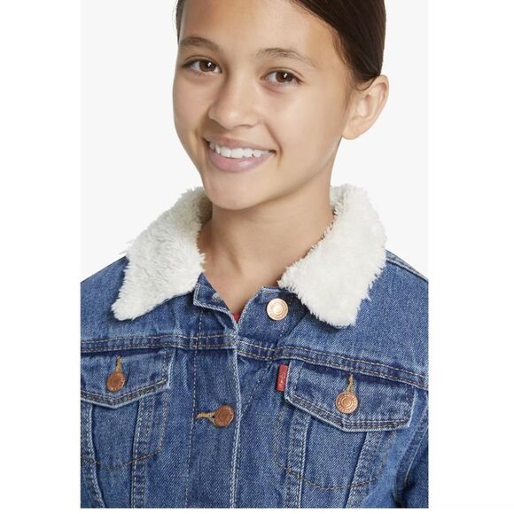 LEVI’S‎ Bestseller SHERPA TRUCKER JACKET BIG GIRLS M Nwt - Picture 3 of 7